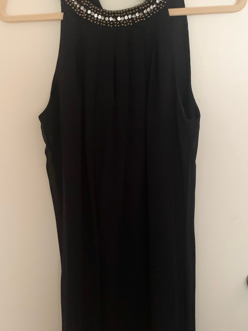 B Darlin Black Strapless Dress with Jeweled Neckline